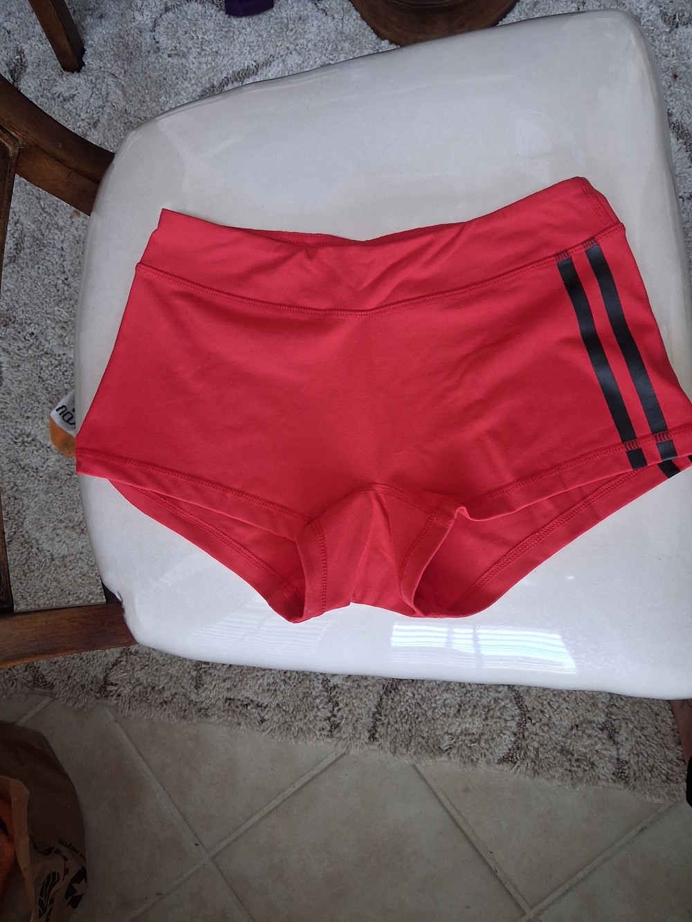 Savage Barbell Red Athletic Shorts with Black Side Stripes
